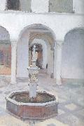 Joaquin Sorolla Atrium fountain oil painting on canvas